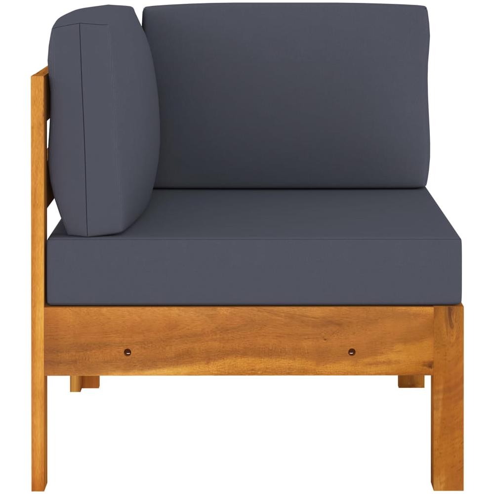 Set Divani Giardino 2 pz con Cuscini Grigio Scuro Legno Acacia - Foto 3