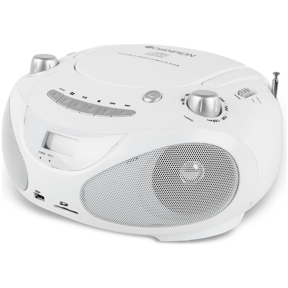 Boombox Cd / Radio / Mp3 / Usb Bianco - Foto 1