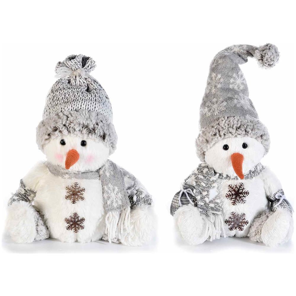 Pupazzi Di Neve Con Sciarpa Set 2 Decorazioni Natalizie Idea Regalo Natale - Foto 1