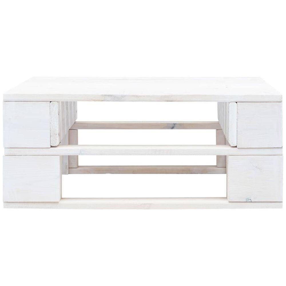 Ottomana da Giardino su Pallet Bianco in Pino Impregnato - Foto 3