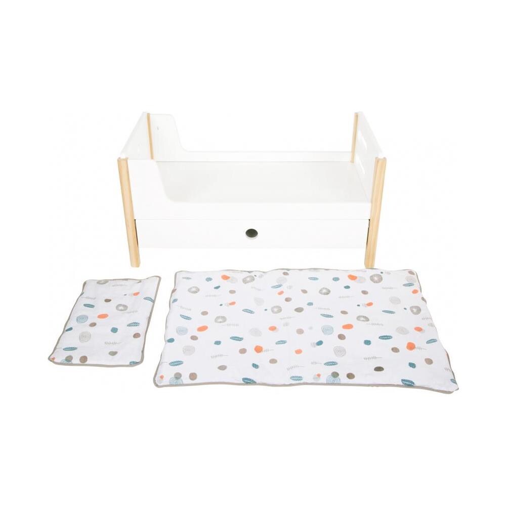 Letto A Castello Per Bambole E Biancheria Da Letto 50 Cm Legno Bianco / beige - Foto 2