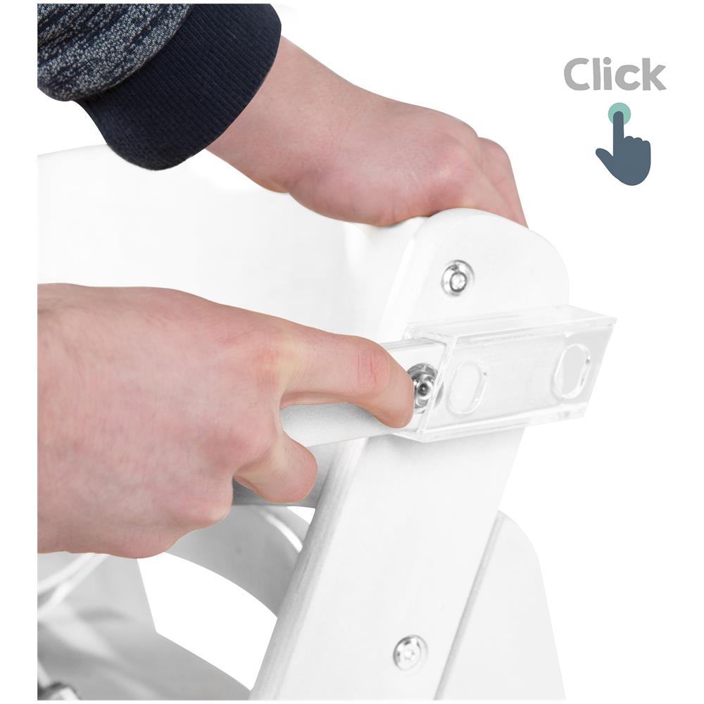 Seggiolone Sit Up Click e Fun - Incl. tavolo da pranzo e appendiabiti - Chiusura a scatto - Cresce con il bambino - Bianco - Foto 7