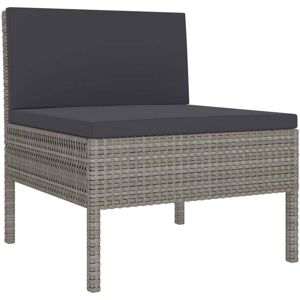 Set Divani Da Giardino 12 Pz Con Cuscini In Polyrattan Grigio - Foto 3