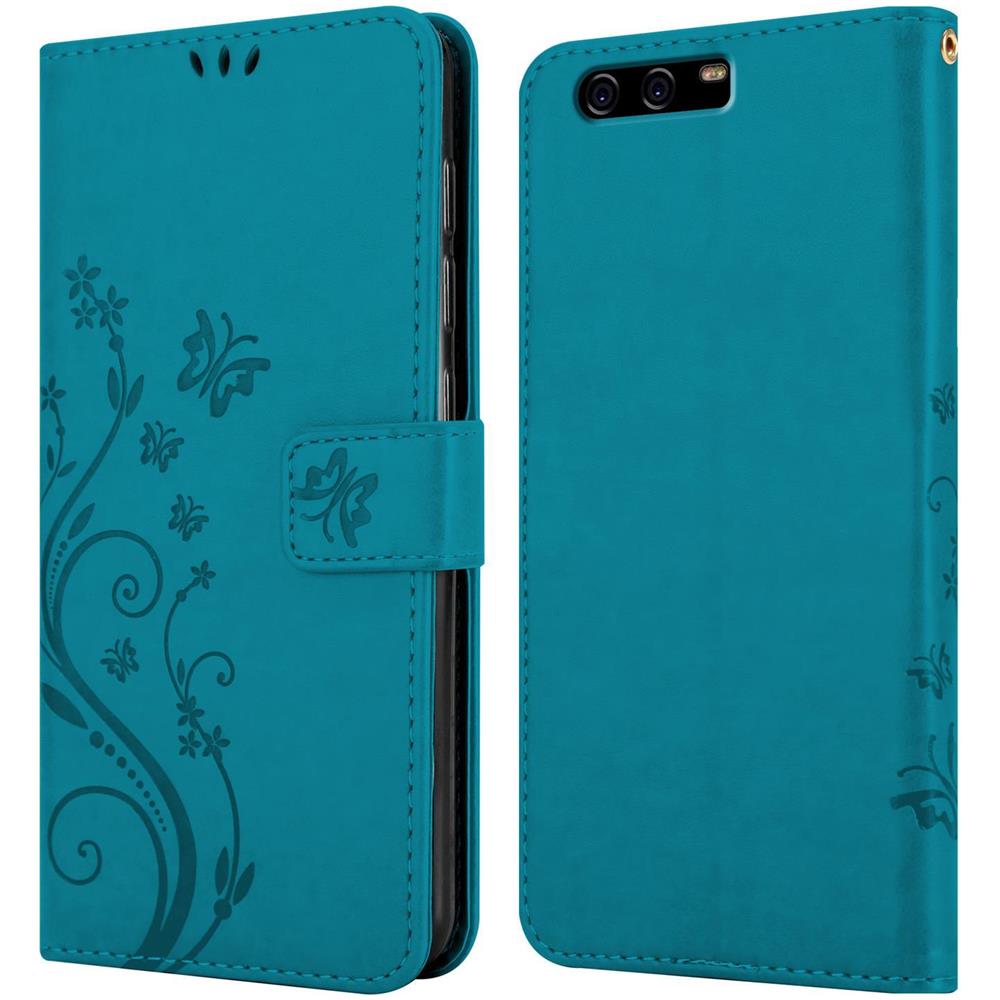 Cadorabo Custodia Compatibile Con Huawei P10 Plus In Blu Fiore - Coperchio Protettivo In Design Floreale Con Chiusura Magnetica, Funzione Stand E Slot Per Carte - Foto 8