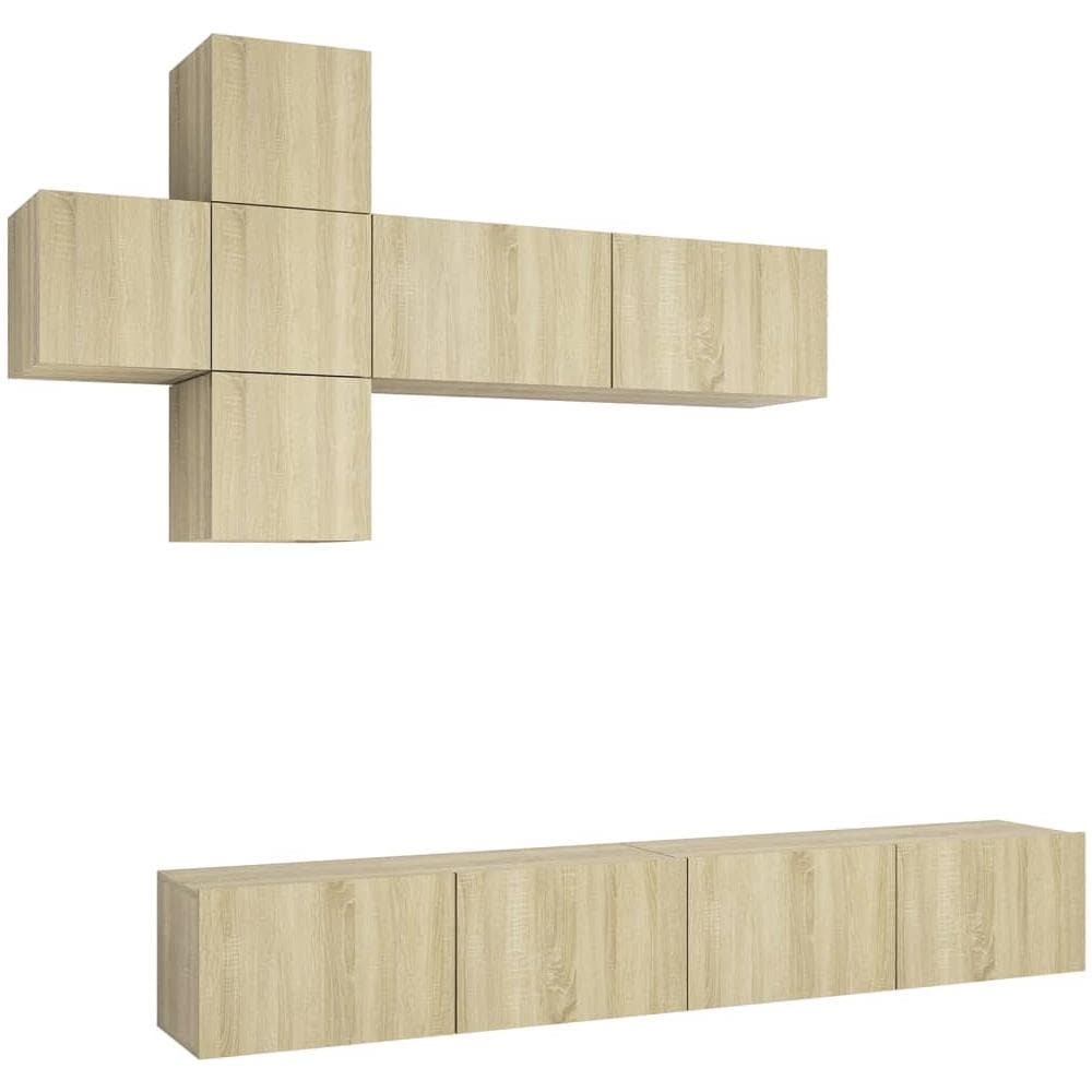 Set di Mobili Porta TV 7 pz Rovere Sonoma in Legno Multistrato - Foto 2