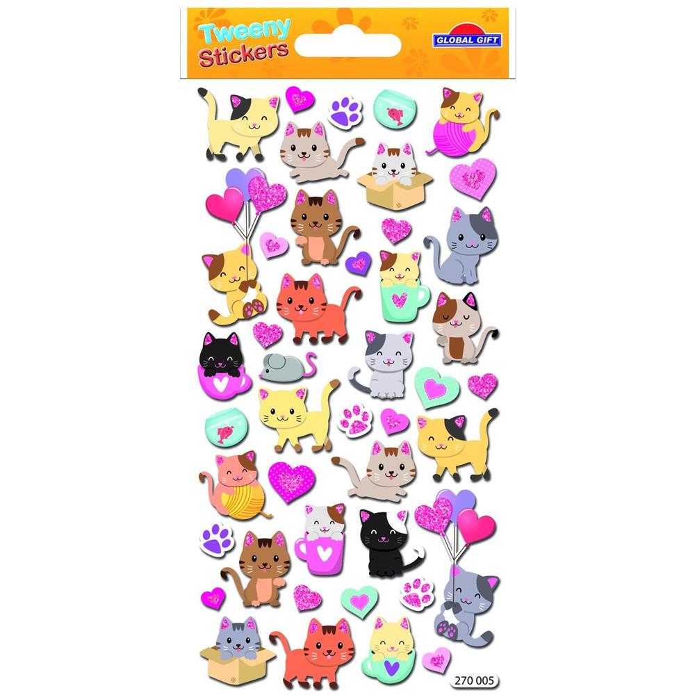 Adesivi - Schiuma - Simpatici Gattini - Brillantini - Foto 1