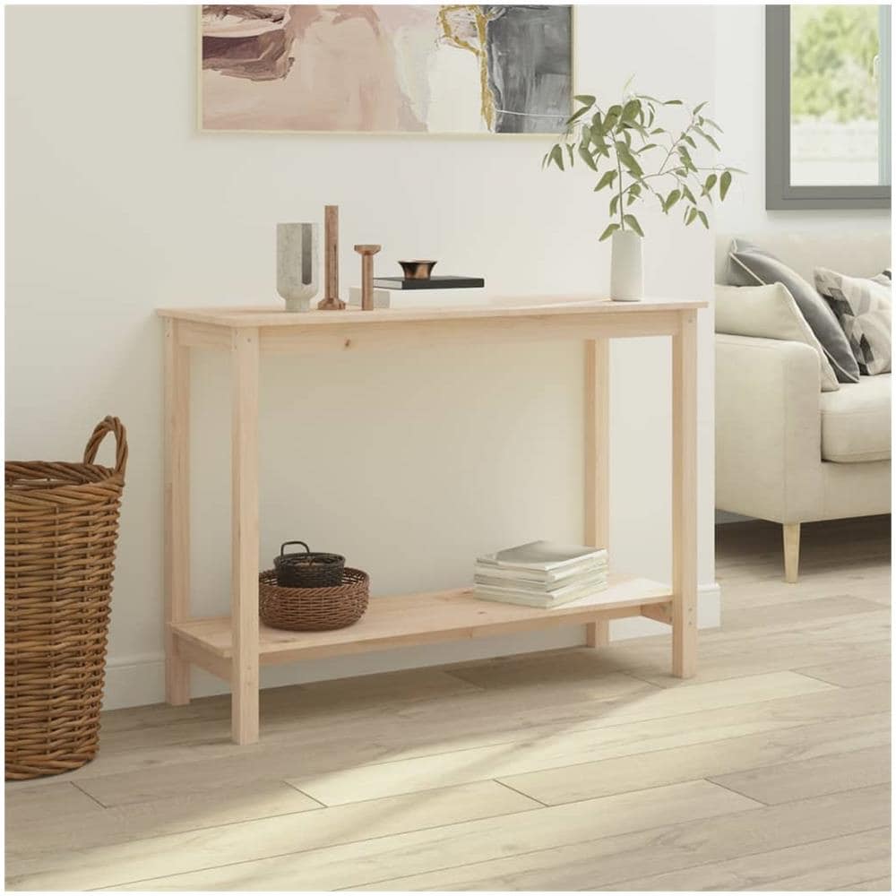 Tavolo Consolle 110x40x80 cm in Legno Massello di Pino - Foto 7