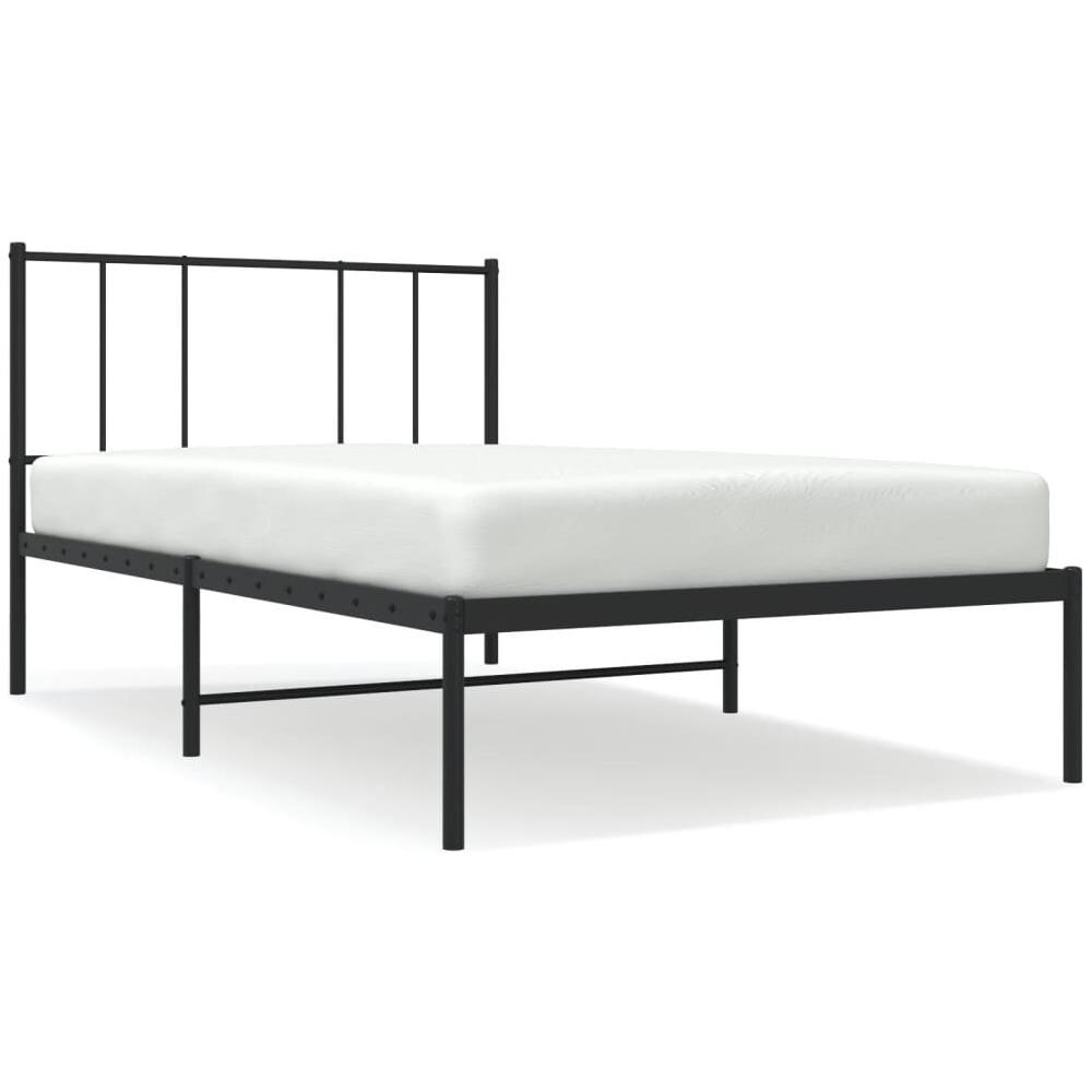 Giroletto Con Testiera In Metallo Nero 90x200 Cm - Foto 2