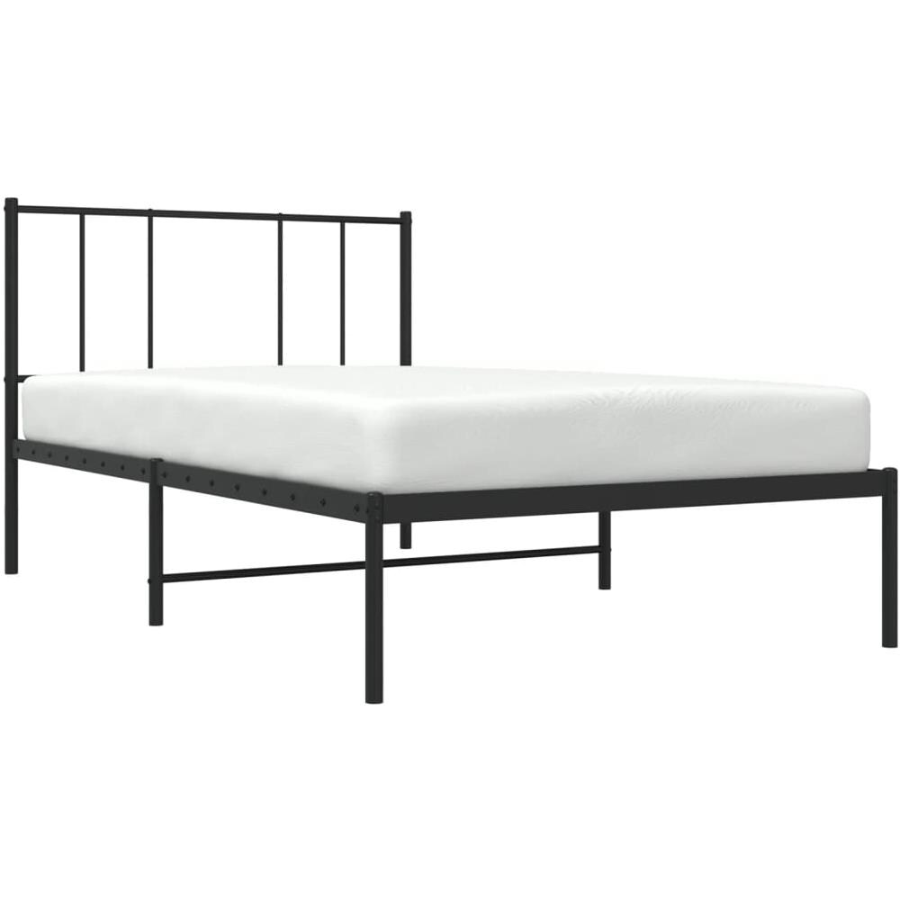 Giroletto Con Testiera In Metallo Nero 90x200 Cm - Foto 3