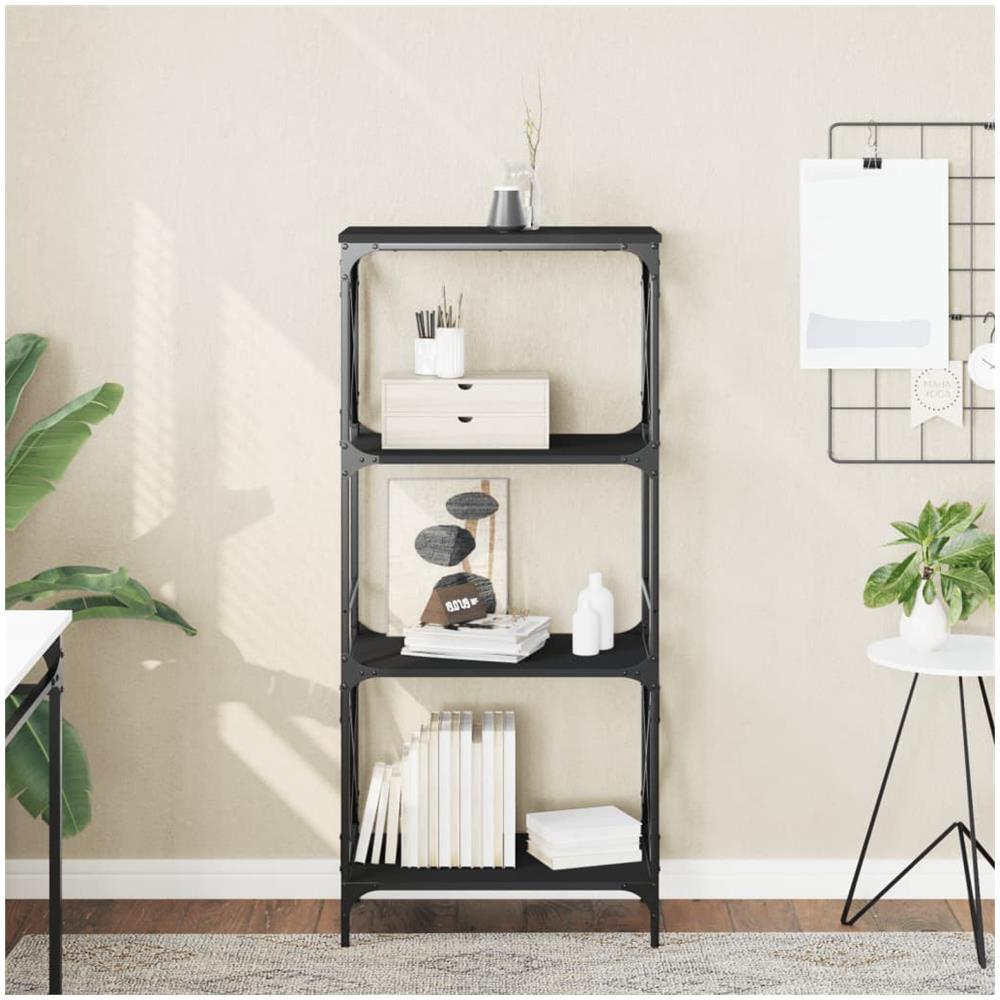 Libreria A 4 Ripiani Nera 59x35x132 Cm In Legno Multistrato - Foto 1