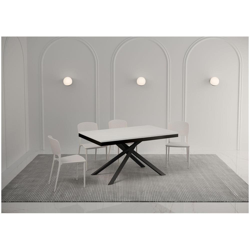 Tavolo allungabile 90x160/264 cm Karida Evolution bianco frassino telaio antracite - Foto 2