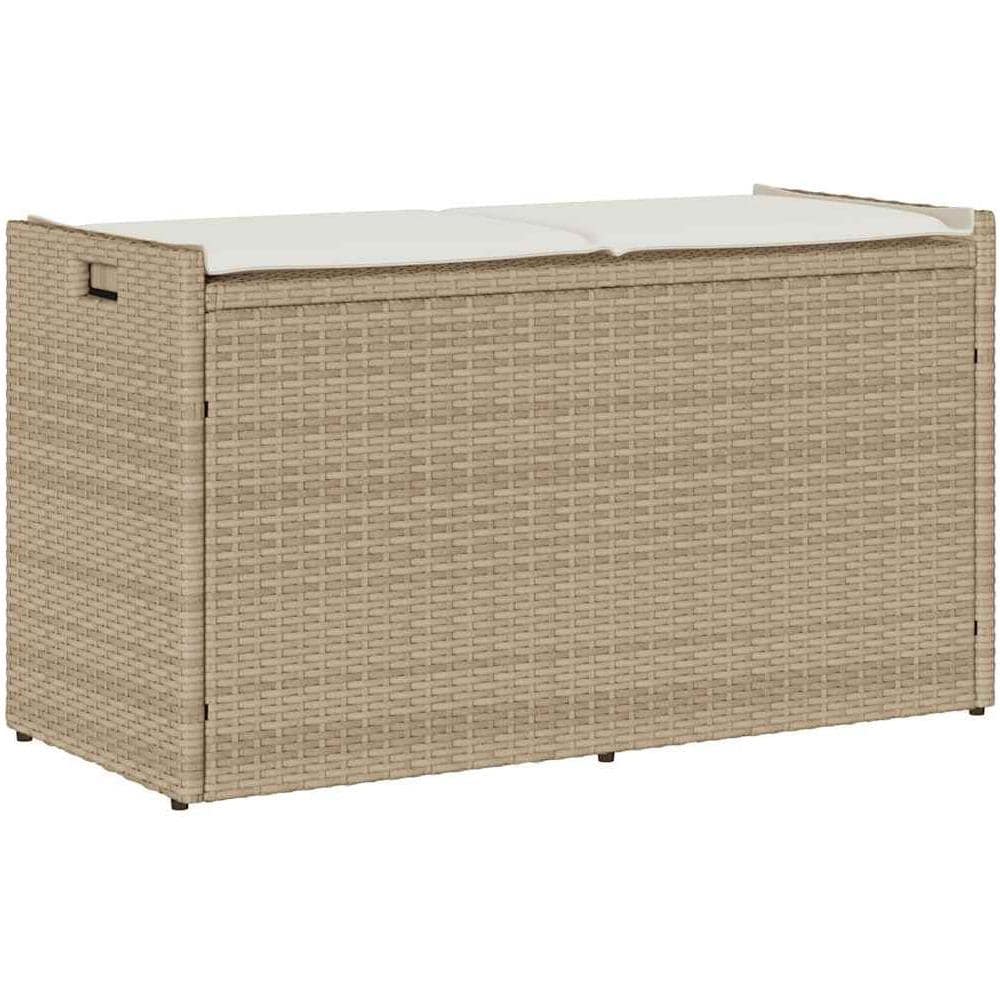 Cassapanca da Esterno con Cuscino Beige 100 cm in Polyrattan - Foto 1