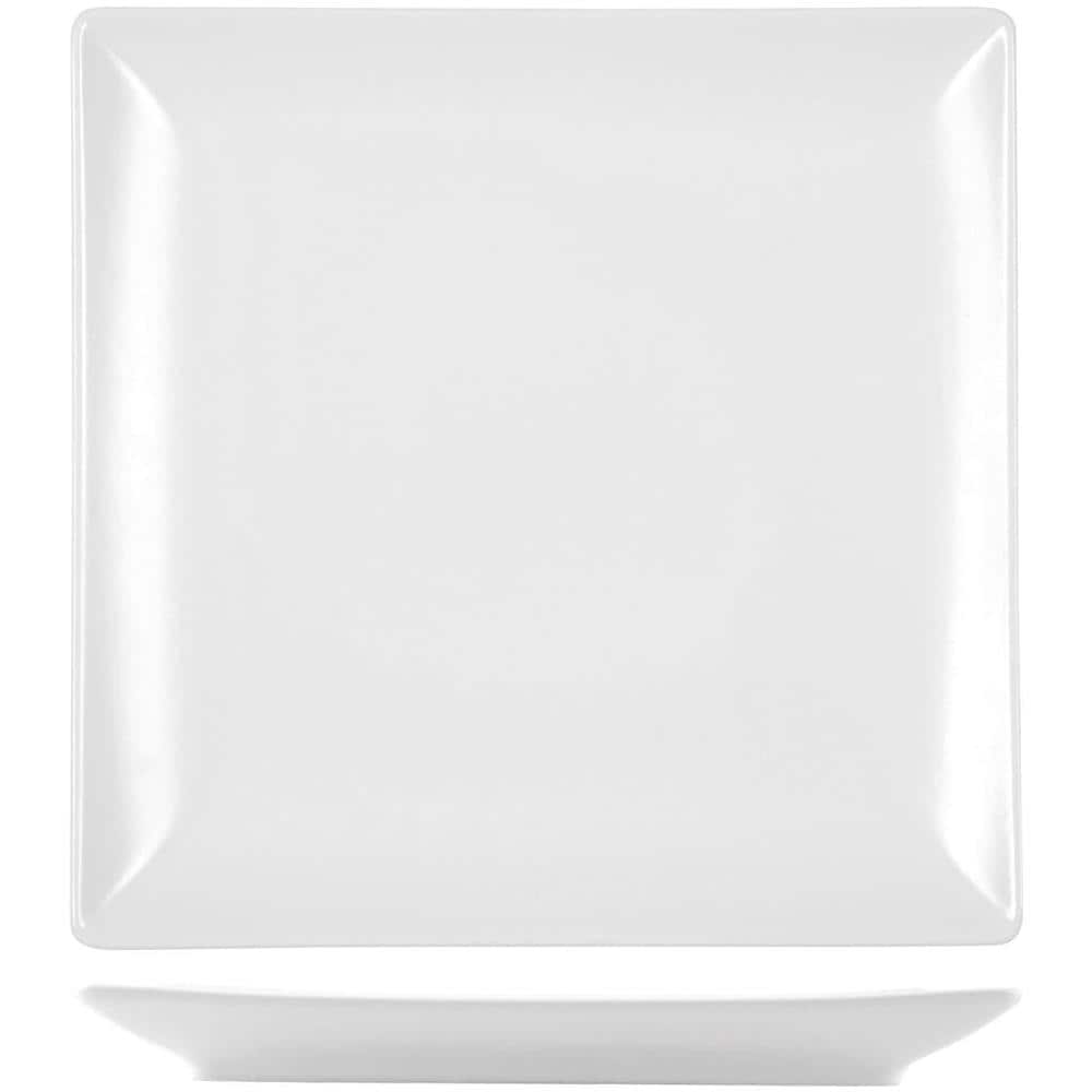 Confezione 6 piatti piani quadrati Boston in stoneware bianco cm 24x24 - Foto 1