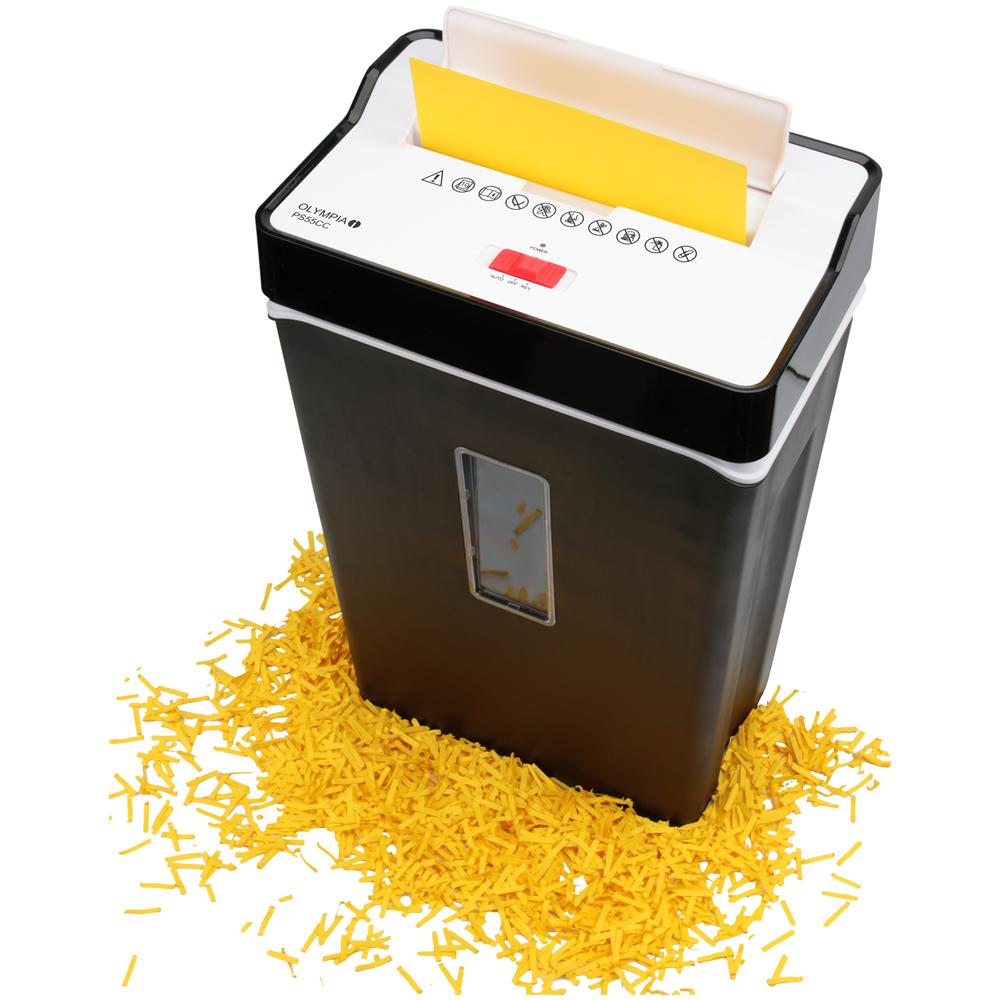 Distruggidocumenti a Particelle PS 55 CC Automatico con cestino da 21L capacità di 10 fogli - Nero - Foto 1