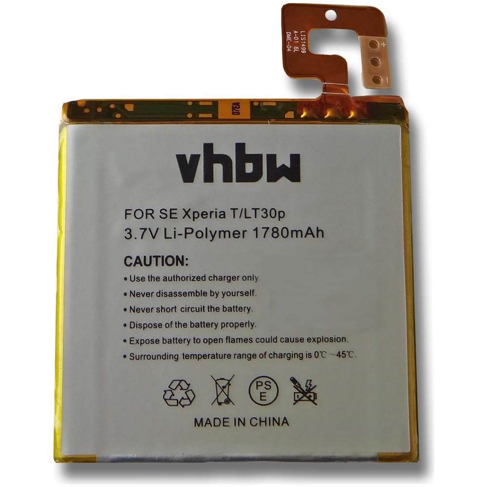 Li-polymer Batteria 1780mah (3.7v) Per Sony Ericsson Lt30a, Lt30i, Mint, Xperia T Lt30p, Xperia Sostituisce 1257-1456, 1257-1456.1b, Lis1499erpc. - Foto 1