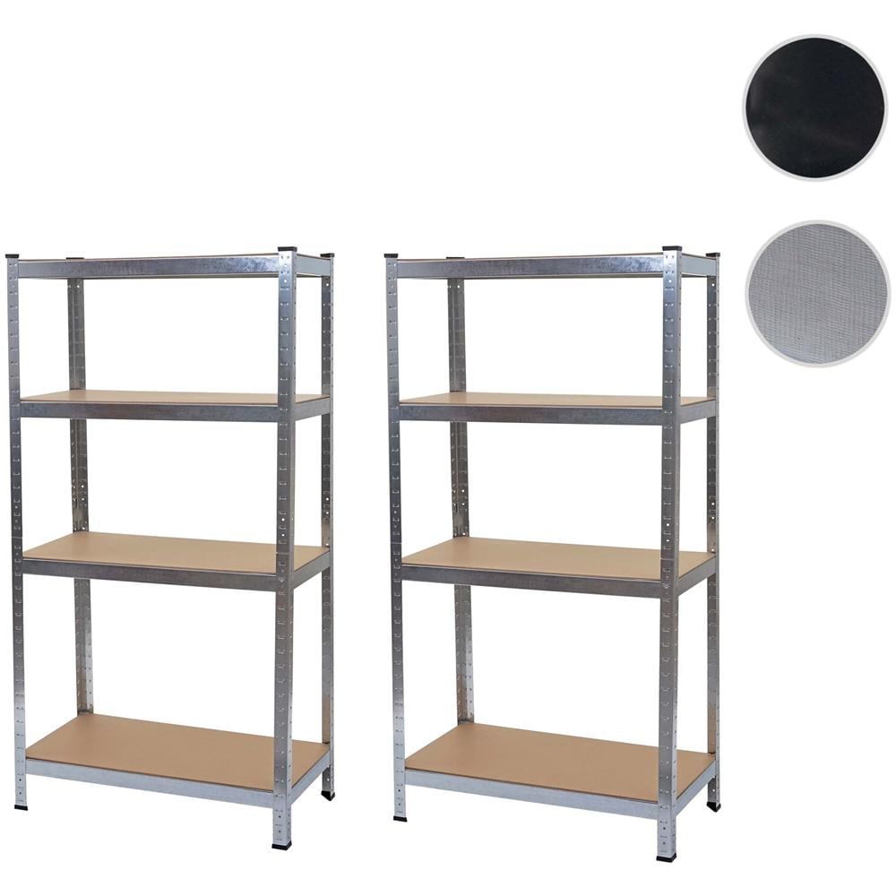 Scaffale Officina Ufficio HWC-D67 MDF Metallo 40x80x160cm 4X Ripiani Nero 