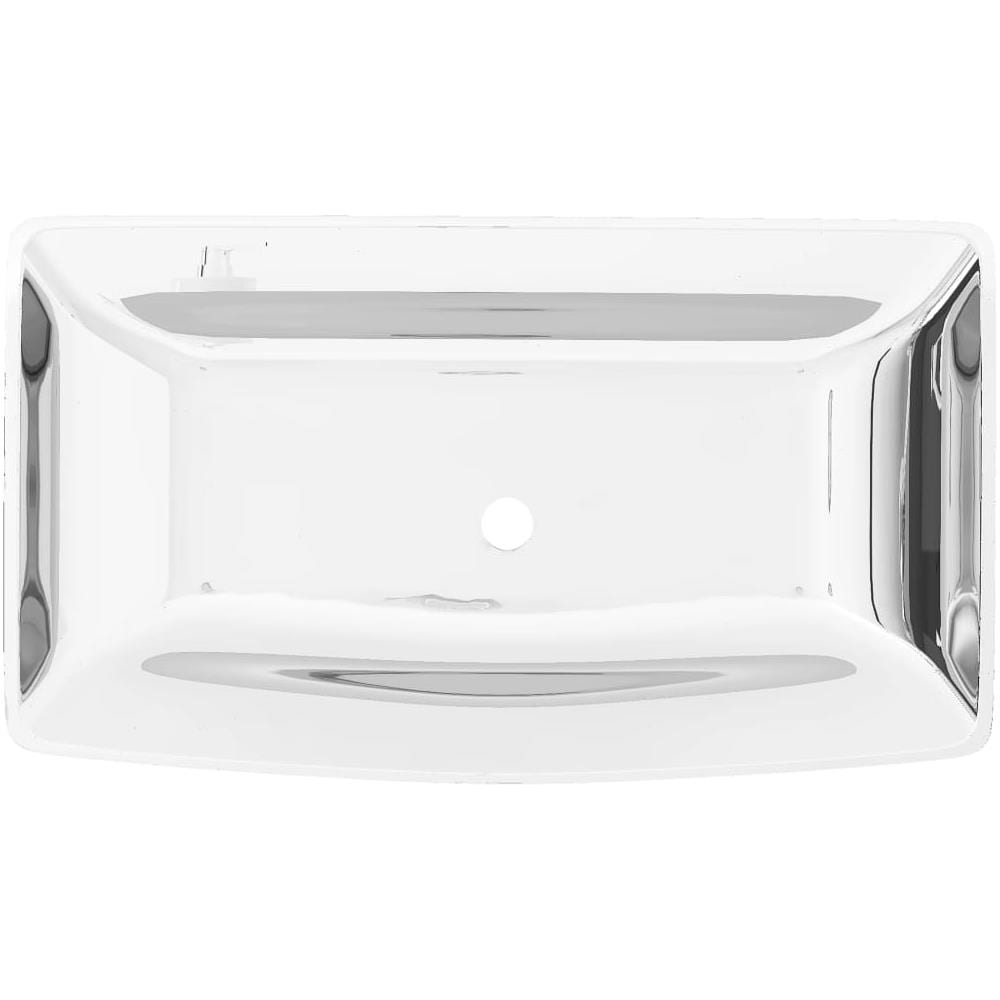 Lavandino 71x38x13,5 Cm In Ceramica Argento - Foto 5