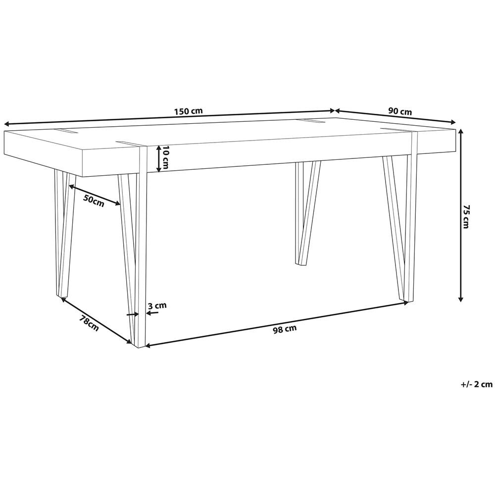Tavolo Da Pranzo Marrone Chiaro E Nero 150x90cm Adena - Foto 2