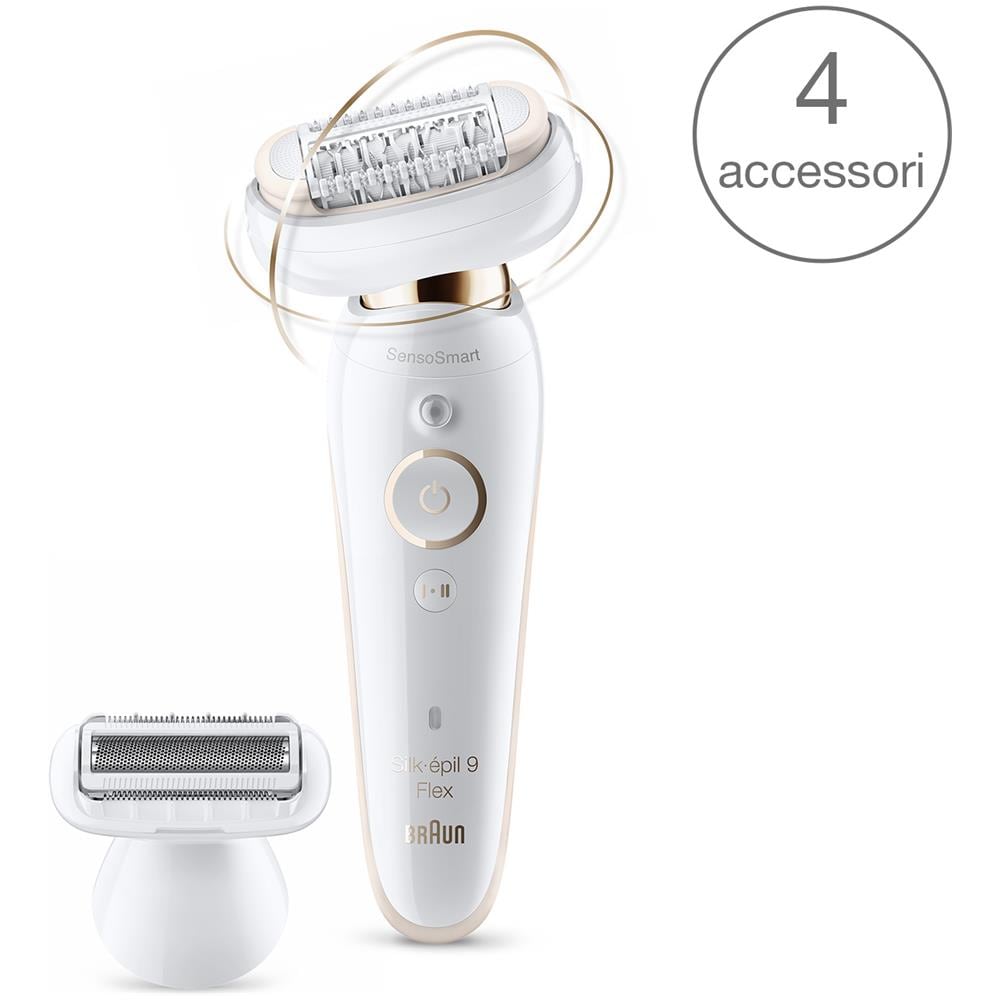 Epilatore Silk-épil 9002 Flex Wet&Dry Colore Bianco / Oro - Foto 2