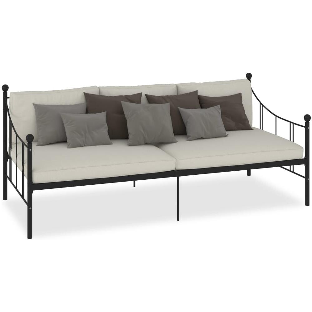 Telaio Divano Letto Nero In Metallo 90x200 Cm - Foto 2