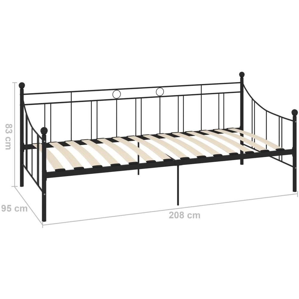 Telaio Divano Letto Nero In Metallo 90x200 Cm - Foto 8