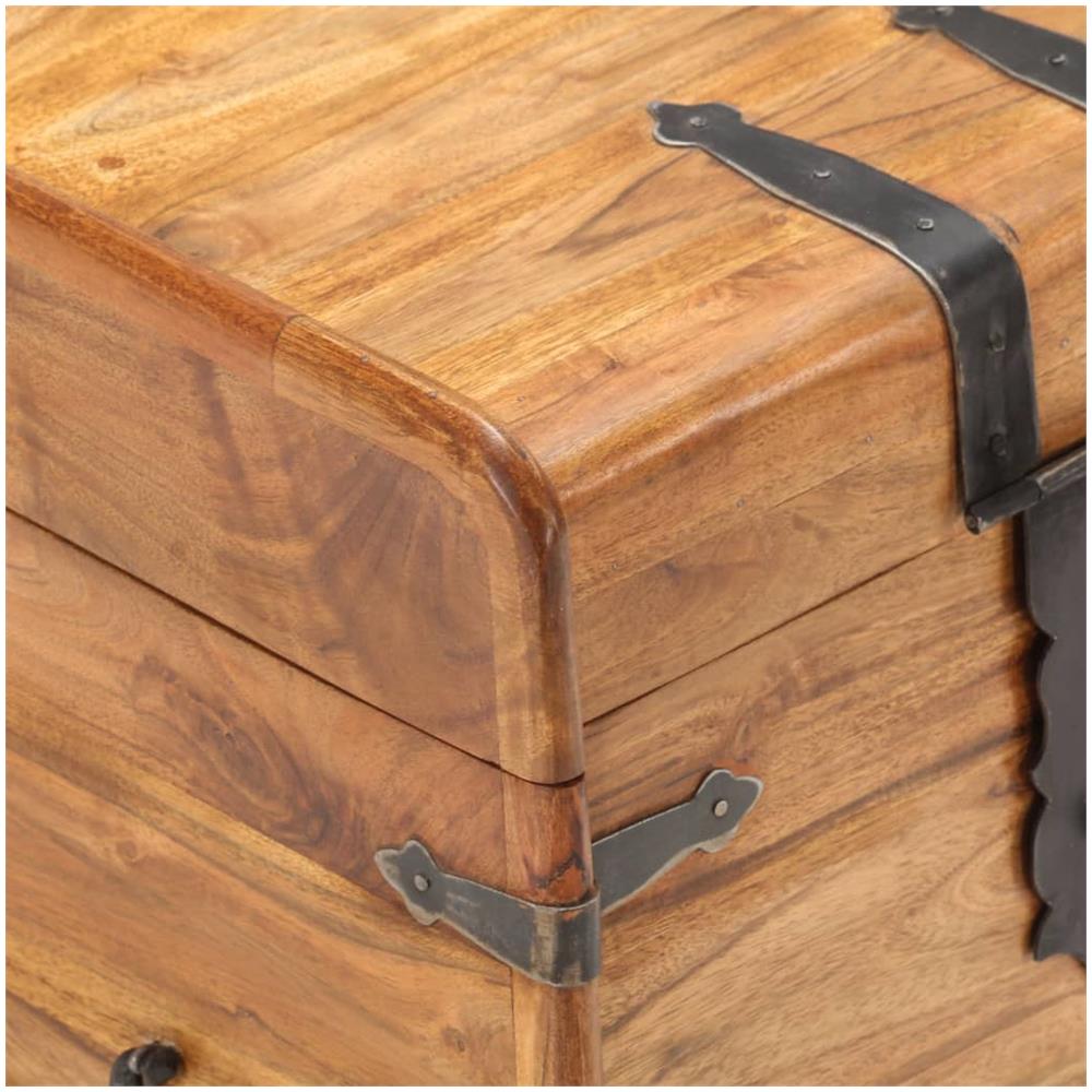 Baule 40x40x40 Cm In Legno Massello Di Acacia - Foto 2