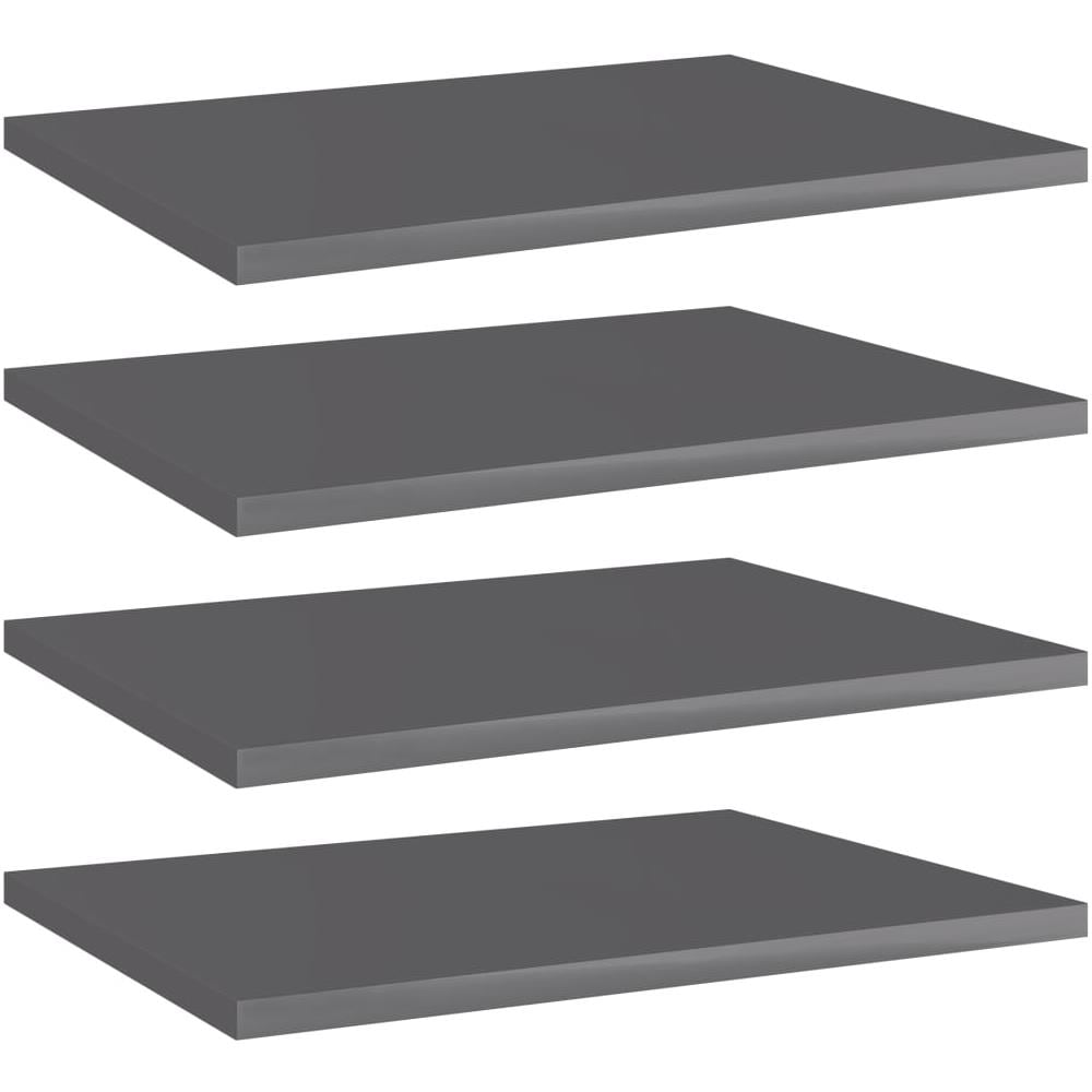 Ripiani per Libreria 4pz Grigio Lucido 40x30x1,5cm Multistrato - Foto 1