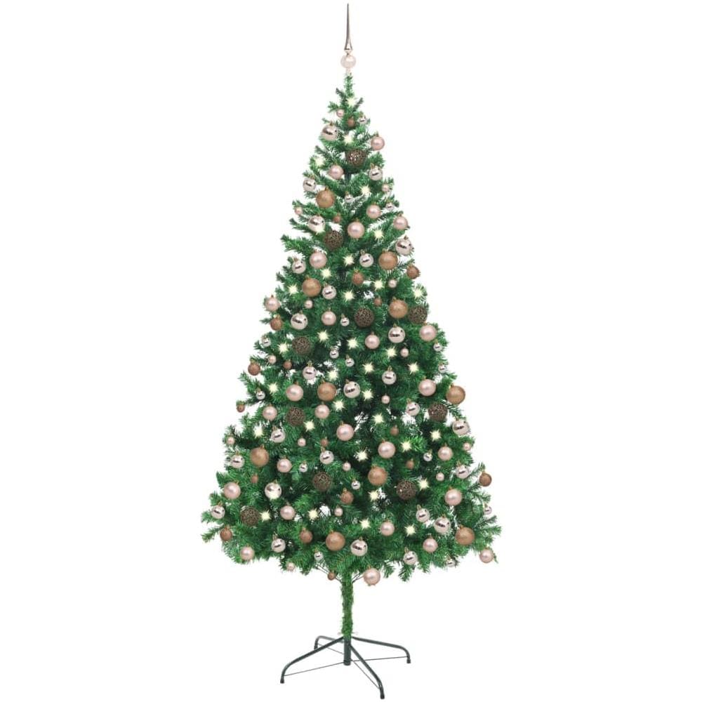 Albero Natale Artificiale con LED e Palline 210 cm 910 Rami - Foto 1