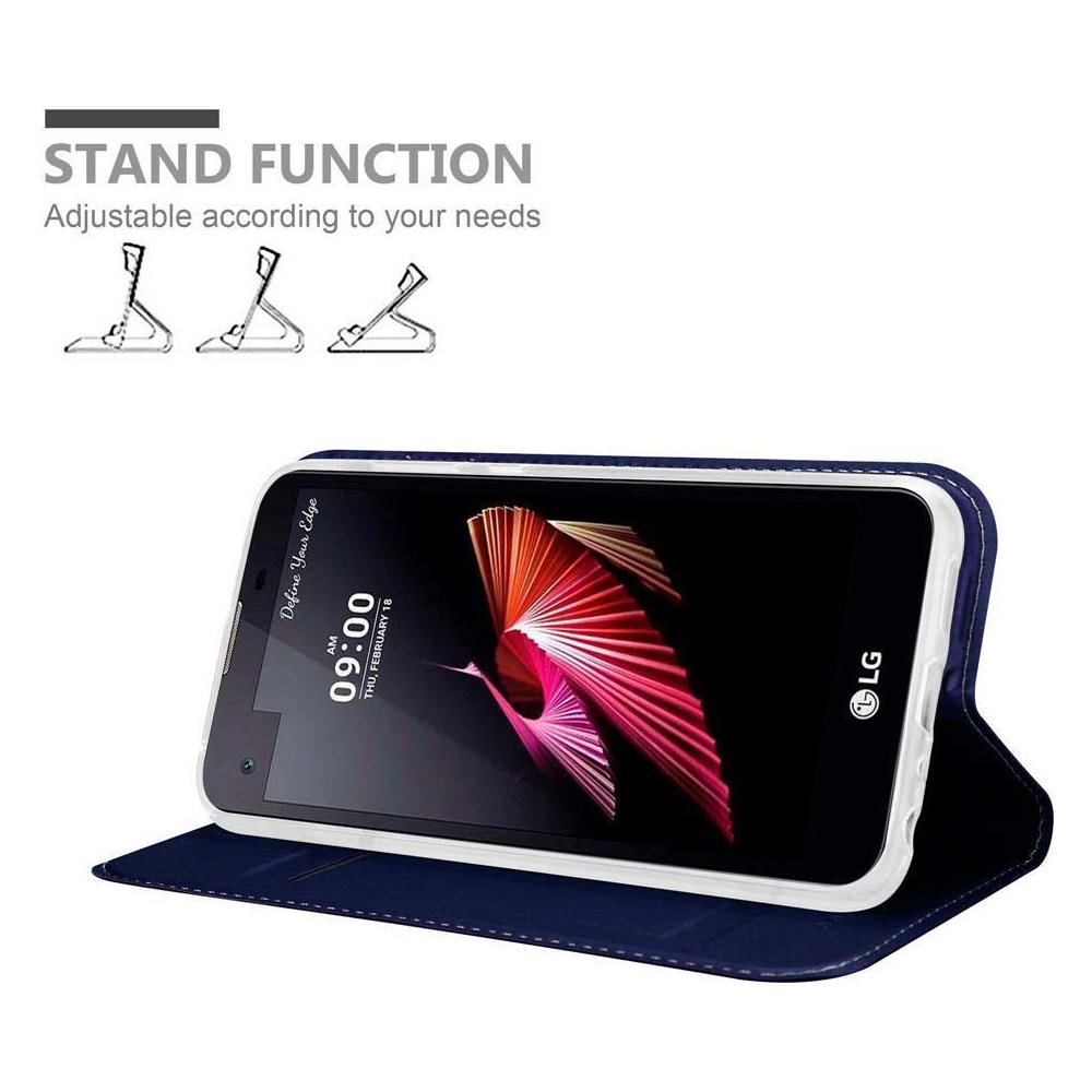 Custodia Compatibile Con Lg X Screen In Classy Blu Scuro - Coperchio Protettiva Con Chiusura Magnetica, Funzione Stand E Tasca Per Le Carte - Foto 2