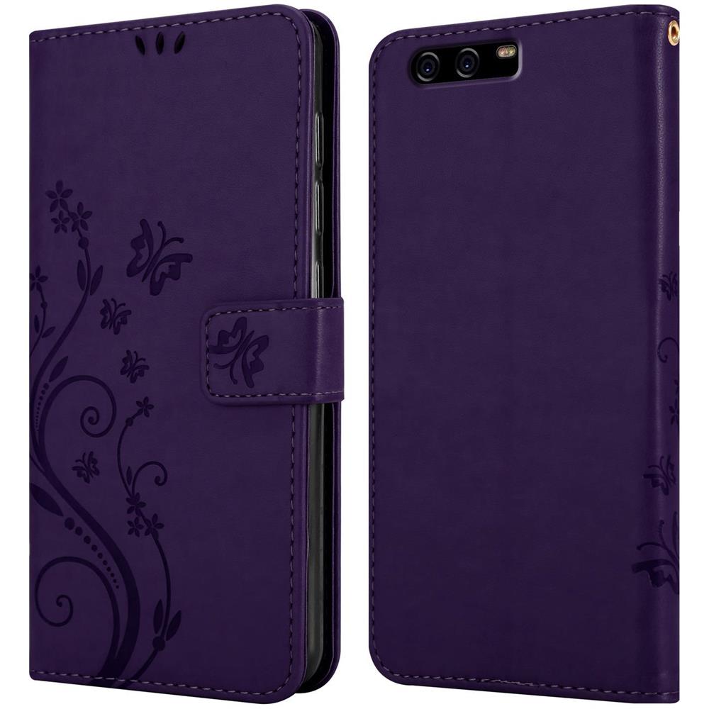 Cadorabo Custodia Compatibile Con Huawei P10 Plus In Lilla Scuro Fiore - Coperchio Protettivo In Design Floreale Con Chiusura Magnetica, Funzione Stand E Slot Per Carte - Foto 8