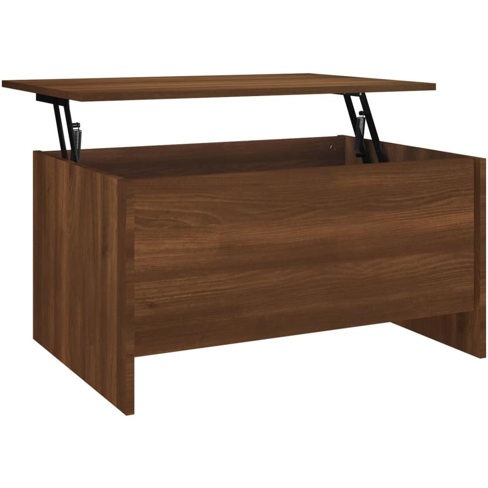 Tavolino Rovere Marrone 80x55,5x41,5 Cm In Legno Multistrato - Foto 2