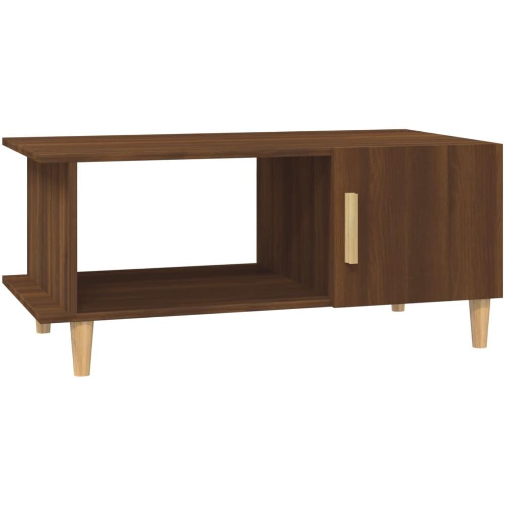 Tavolino Da Salotto Rovere Marrone 90x50x40cm Legno Multistrato - Foto 1