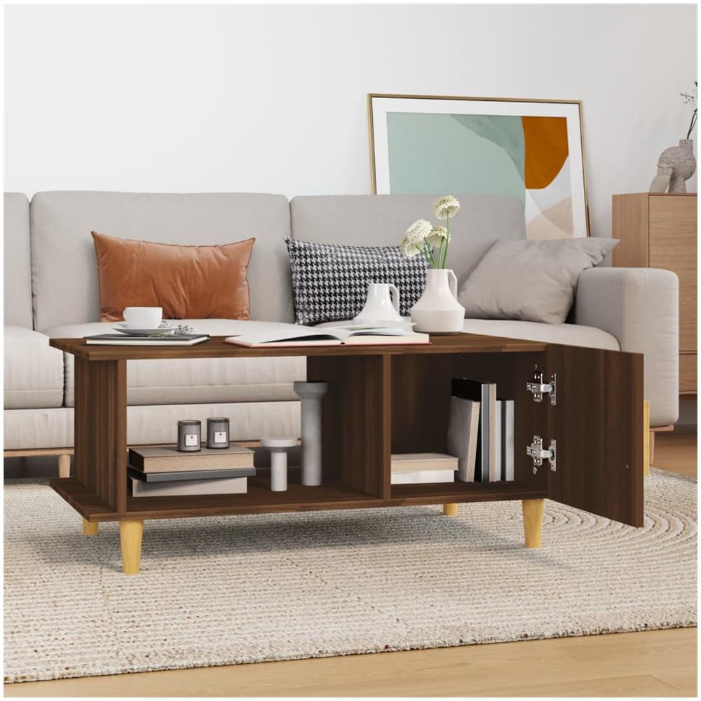 Tavolino Da Salotto Rovere Marrone 90x50x40cm Legno Multistrato - Foto 2