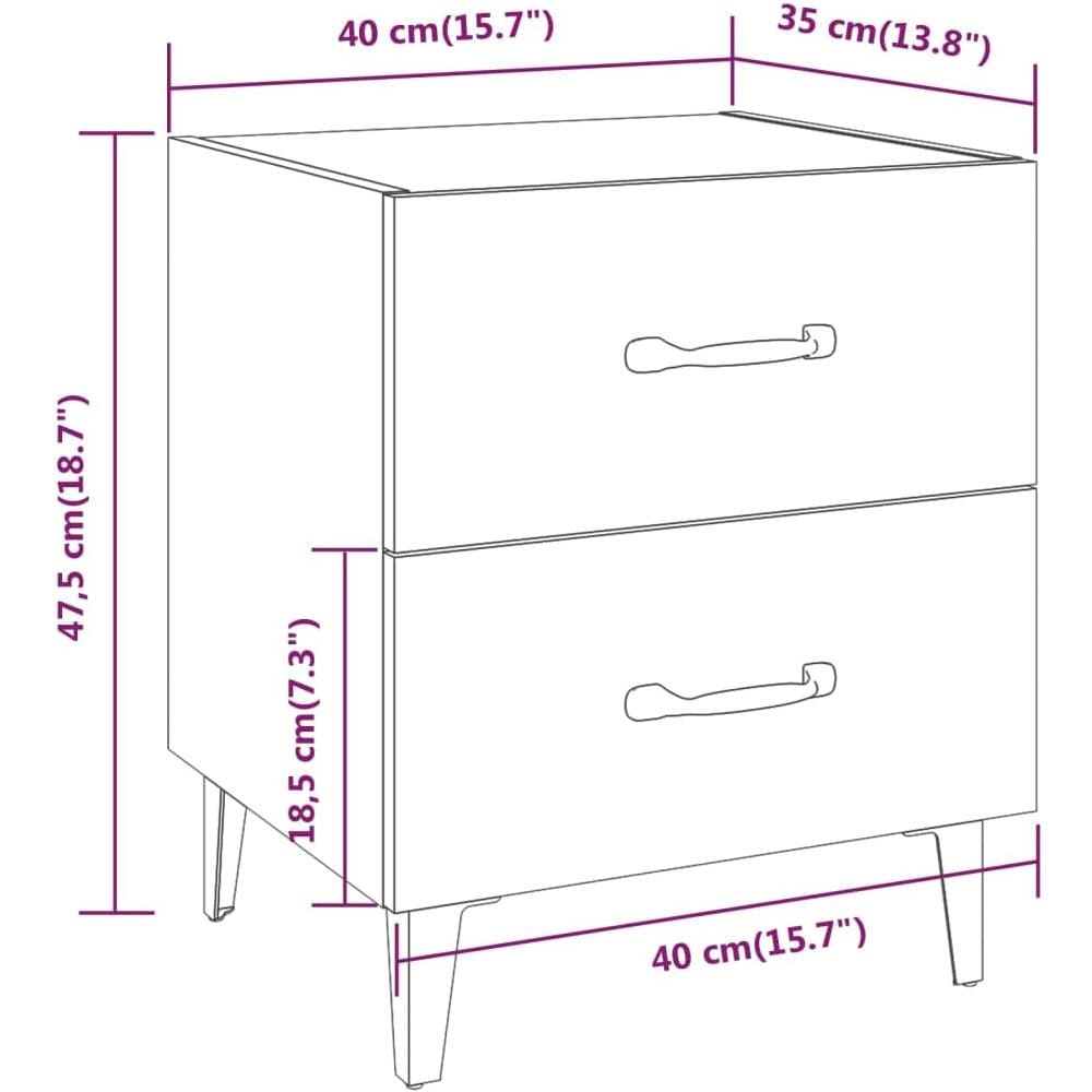 Comodino Rovere Fumo 40x35x47,5 Cm - Foto 6