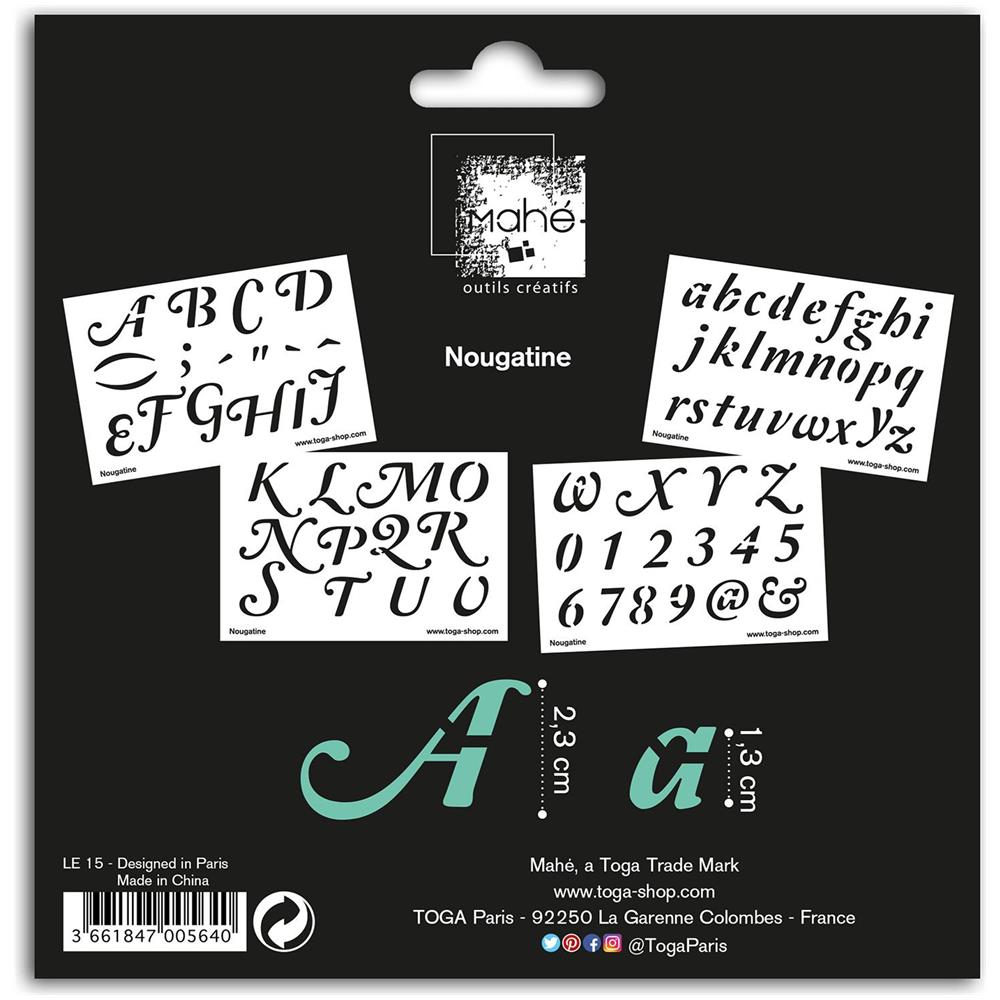 Stencil Alfabeto Nougatine 21 X 30 Cm - Foto 1