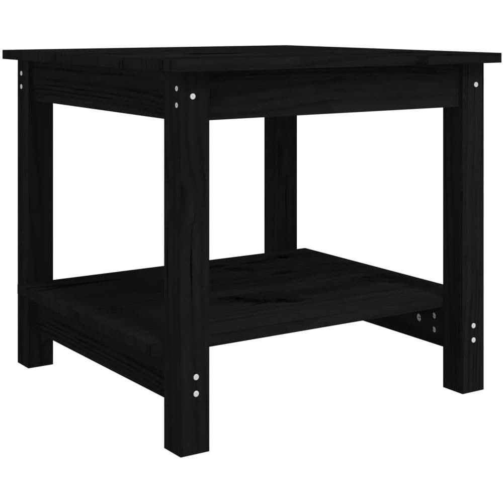 Tavolino da Salotto Nero 50x50x45 cm in Legno Massello di Pino - Foto 1
