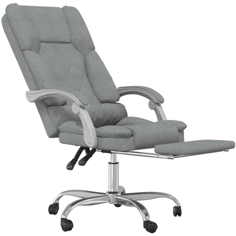 Sedia da Ufficio Massaggio Reclinabile Grigio chiaro in Tessuto - Foto 2