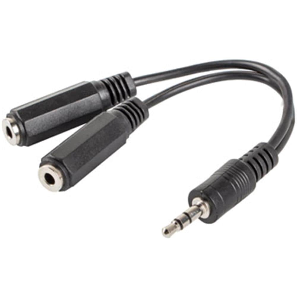 Adattatore Jack Stereo Da 3,5 Mm Maschio A 3 Pin A 2x Jack Stereo Da 3,5 Mm A 3 Pin Femmina Da 10 Cm Nero - Foto 2