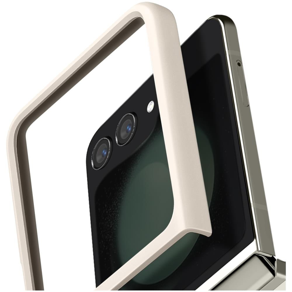 Case With Ring Originale Galaxy Z Flip5 In Silicone Cream - Foto 2