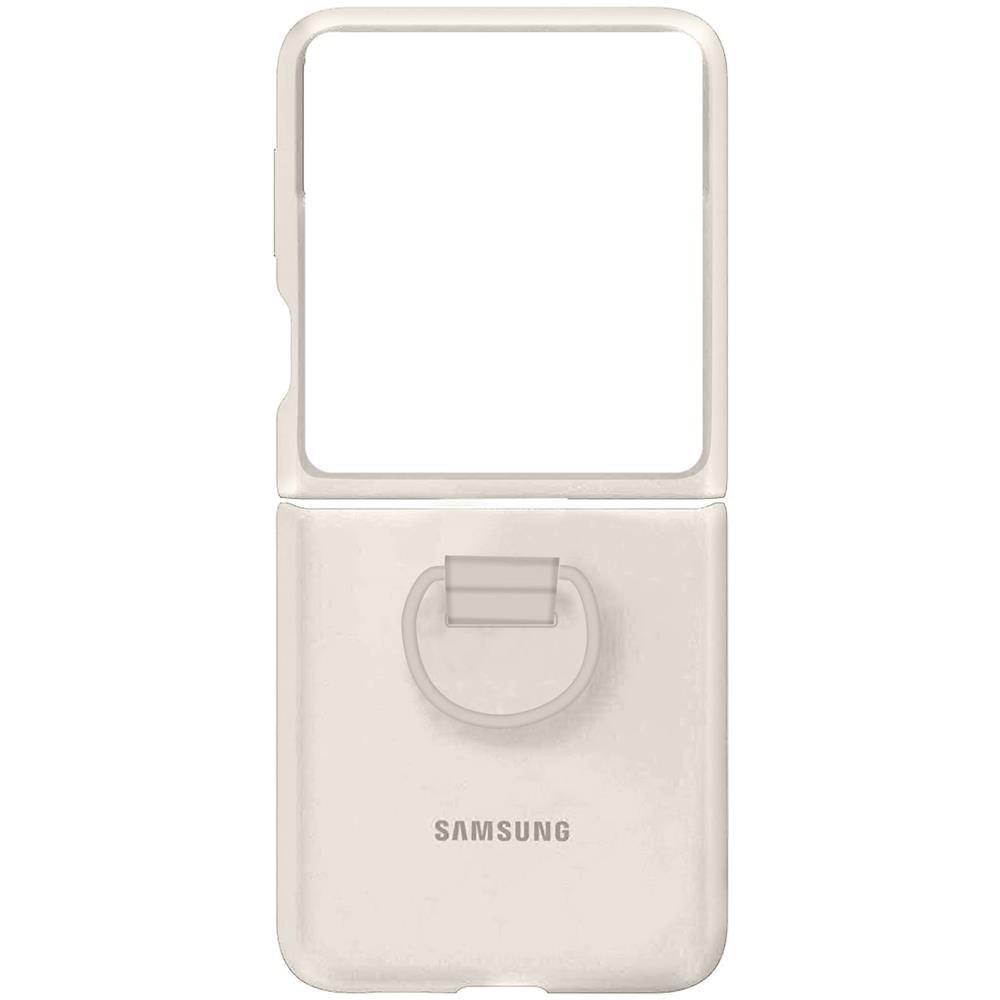 Case With Ring Originale Galaxy Z Flip5 In Silicone Cream - Foto 5