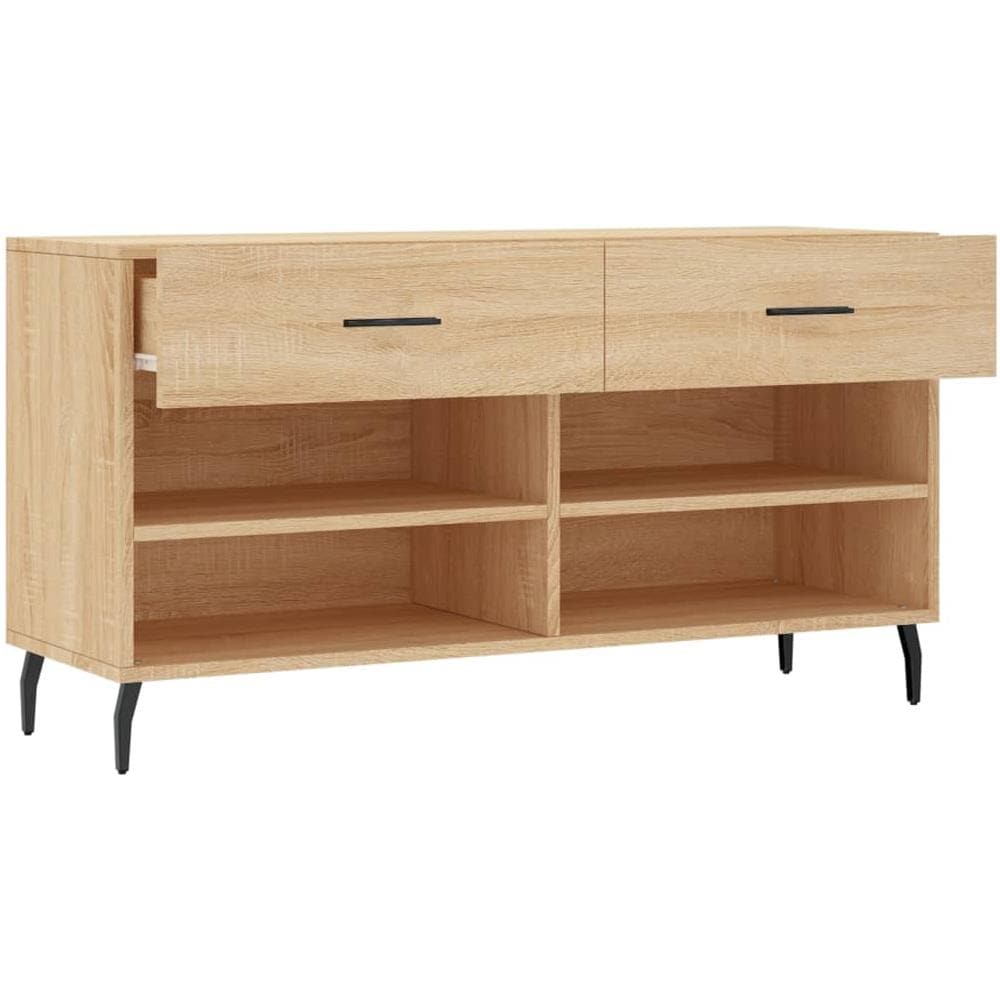 Panca Porta Scarpe Rovere Sonoma 102x35x55 Cm Legno Multistrato - Foto 2
