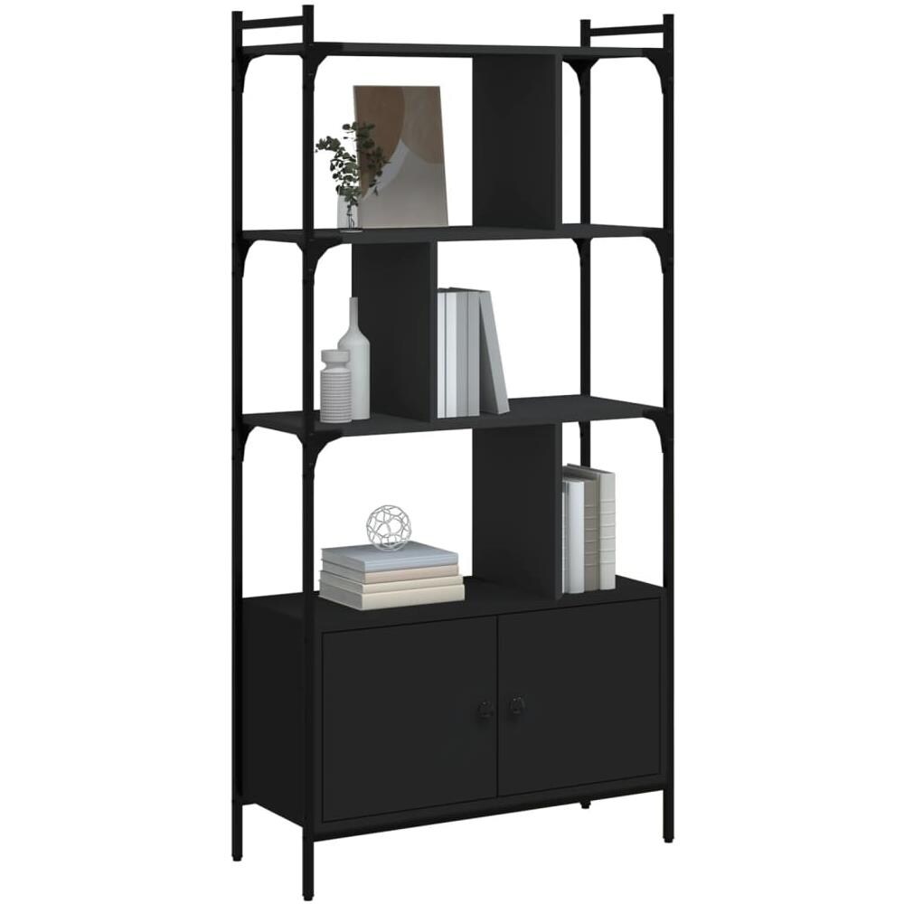 Libreria Con Ante Nera 76,5x30x154,5 Cm Legno Multistrato - Foto 3