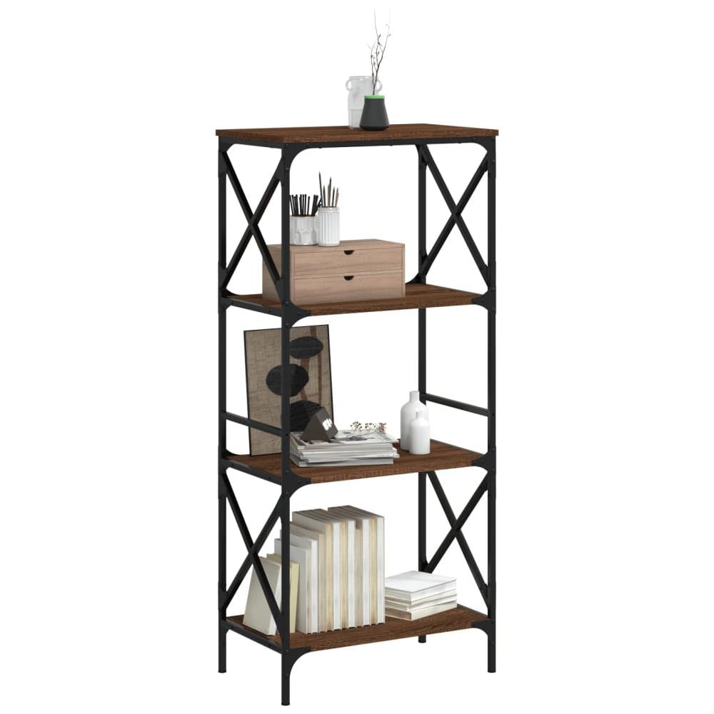 Libreria 4 Ripiani Rovere Marrone 59x35x132cm Legno Multistrato - Foto 3
