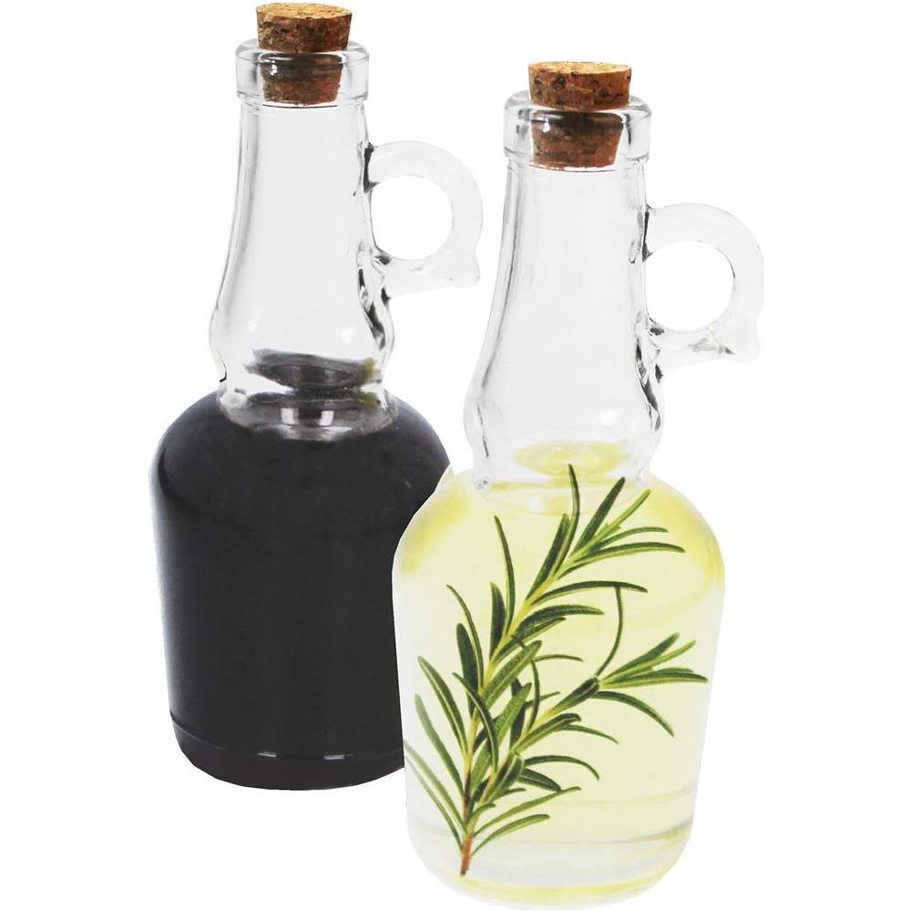 Set 2 Bottiglie di Vetro con Tappo di Sughero Capacit? 250ml Design Tradizionale - Foto 1