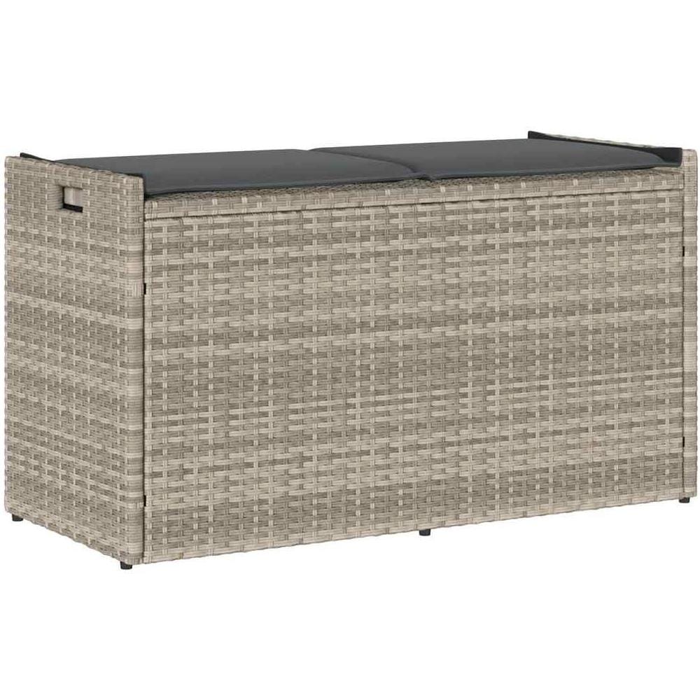 Cassapanca Esterno con Cuscino Grigio Chiaro 100 cm Polyrattan - Foto 1