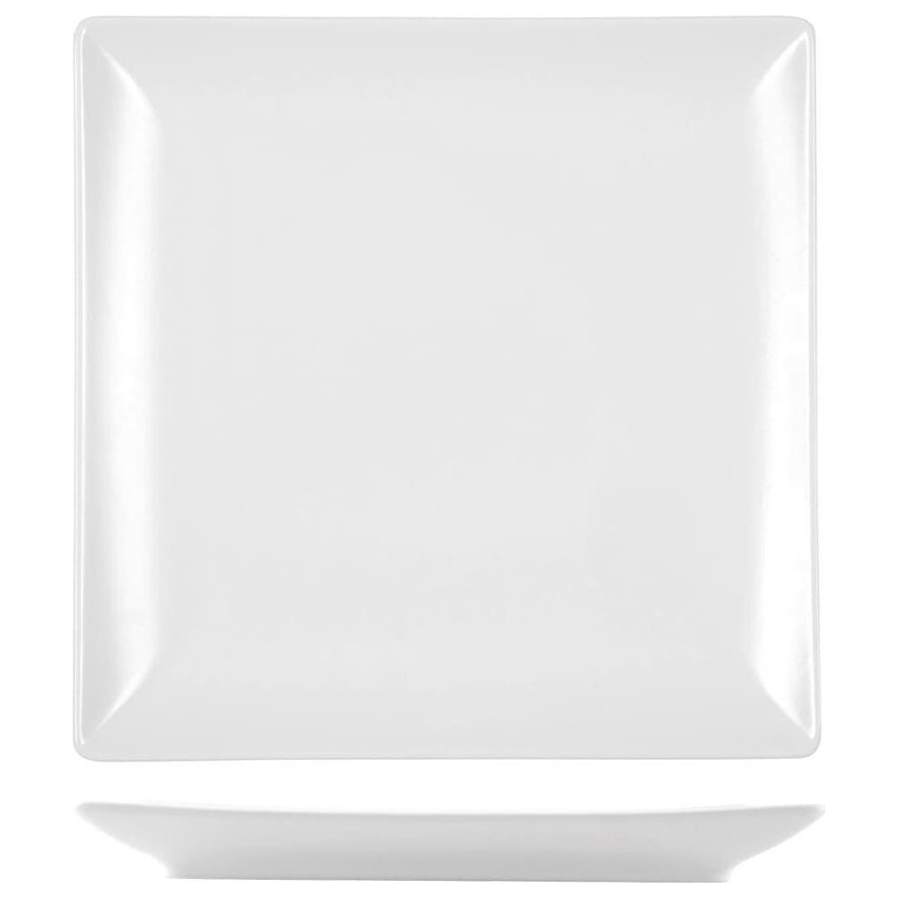 Confezione 6 piatti frutta quadrati Boston in stoneware bianco cm 18x18 - Foto 1