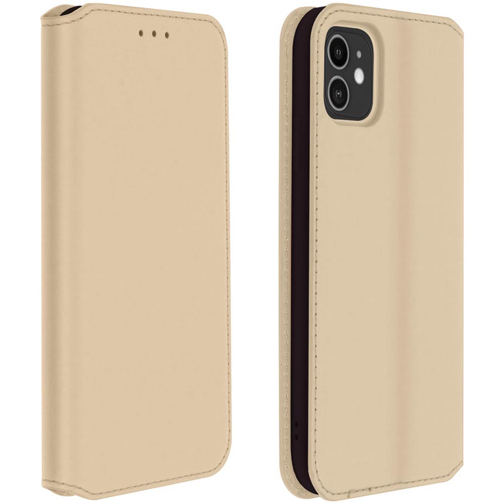 Custodia Apple Iphone 11 Portacarte Funzione Supporto Similpelle Liscia Oro - Foto 1