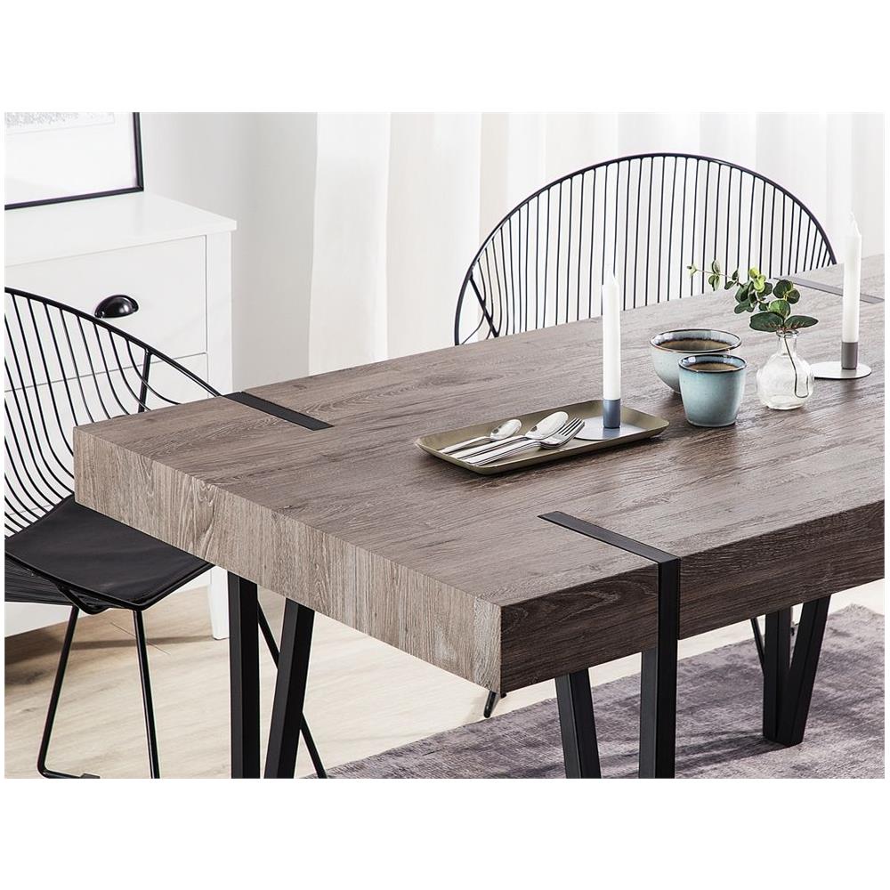 Tavolo Da Pranzo Marrone Scuro E Nero 180x90cm Adena - Foto 2