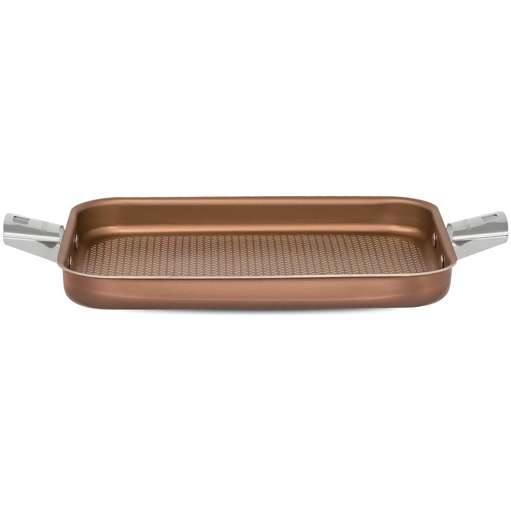 Bistecchiera 35 X 26 Cm 2maniglie Acciaio Inox Rivestimento Effetto Rame Biotank - Foto 1