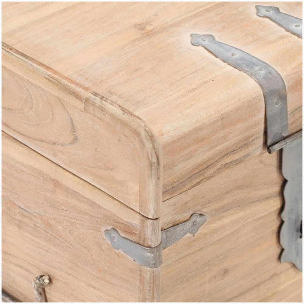 Baule 40x40x40 Cm In Legno Massello Di Acacia - Foto 2
